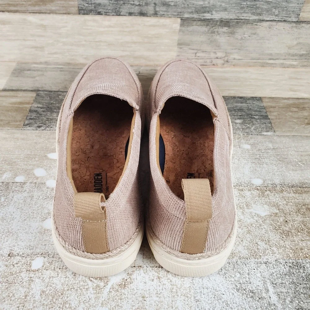 Steve Madden Abiza Mens Casual Shoes Sz 11 M Sand‎ Canvas Round Toe Slip On